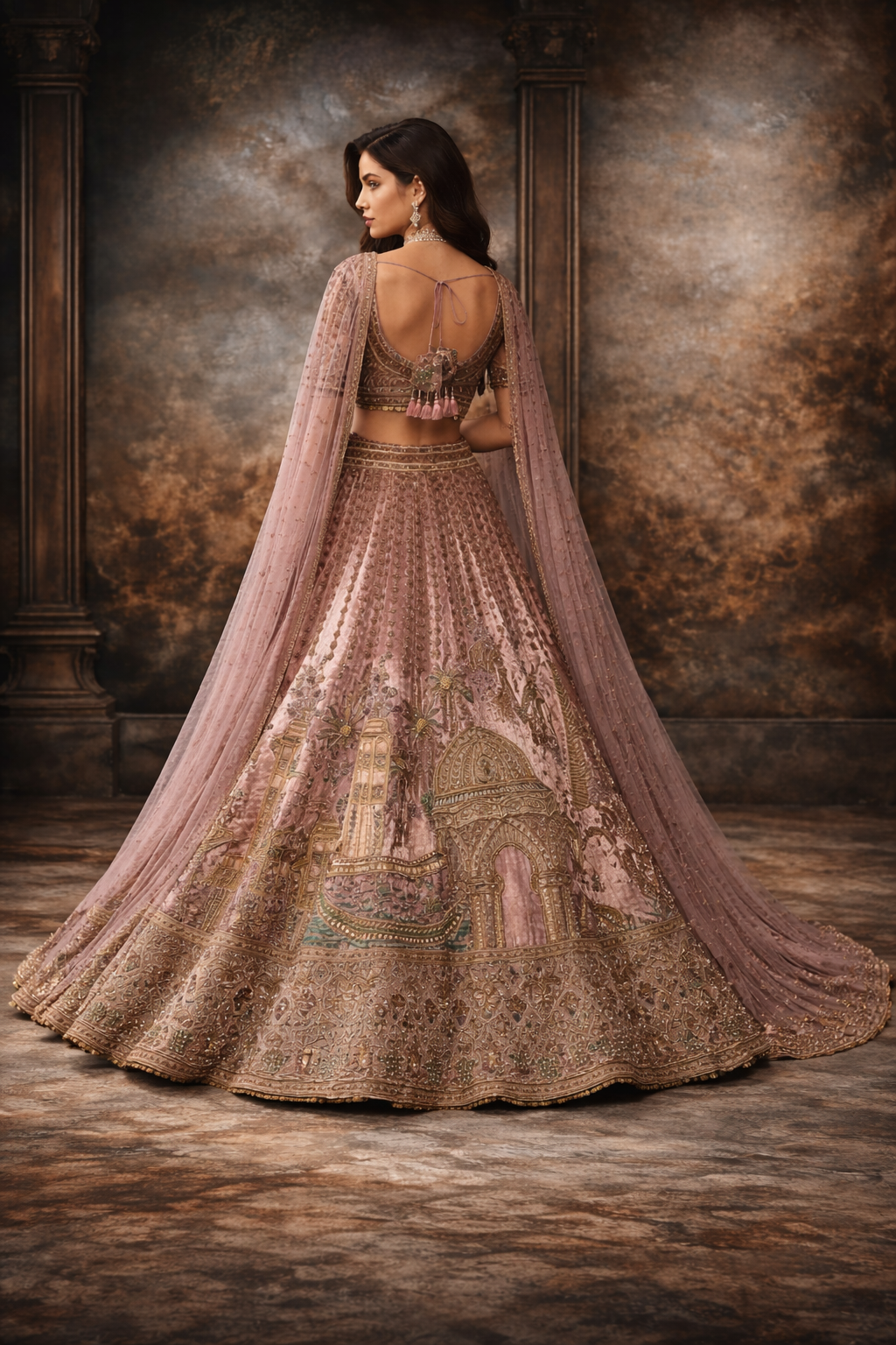 Payal | Lilac Velvet Bridal Lengha