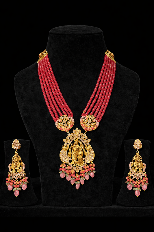 Radha Krishna Handcrafted Necklace Set