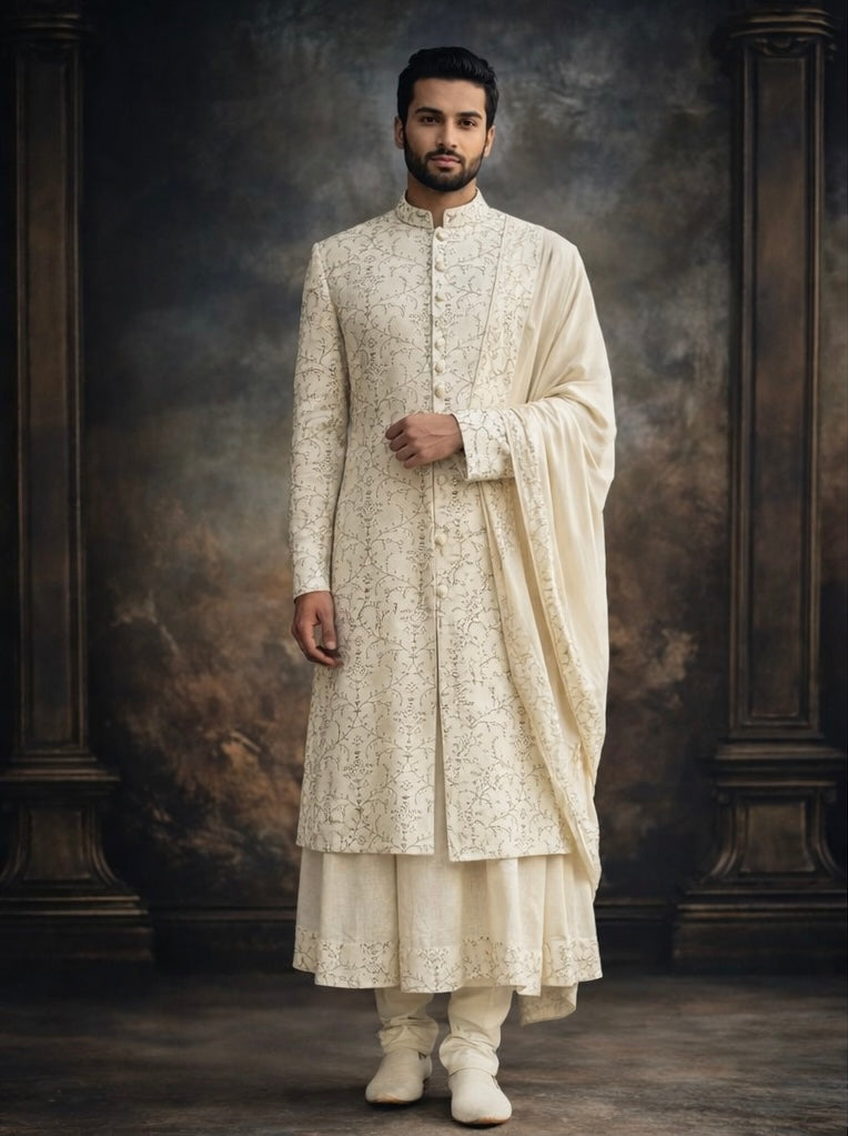 Soft Ivory Sherwani