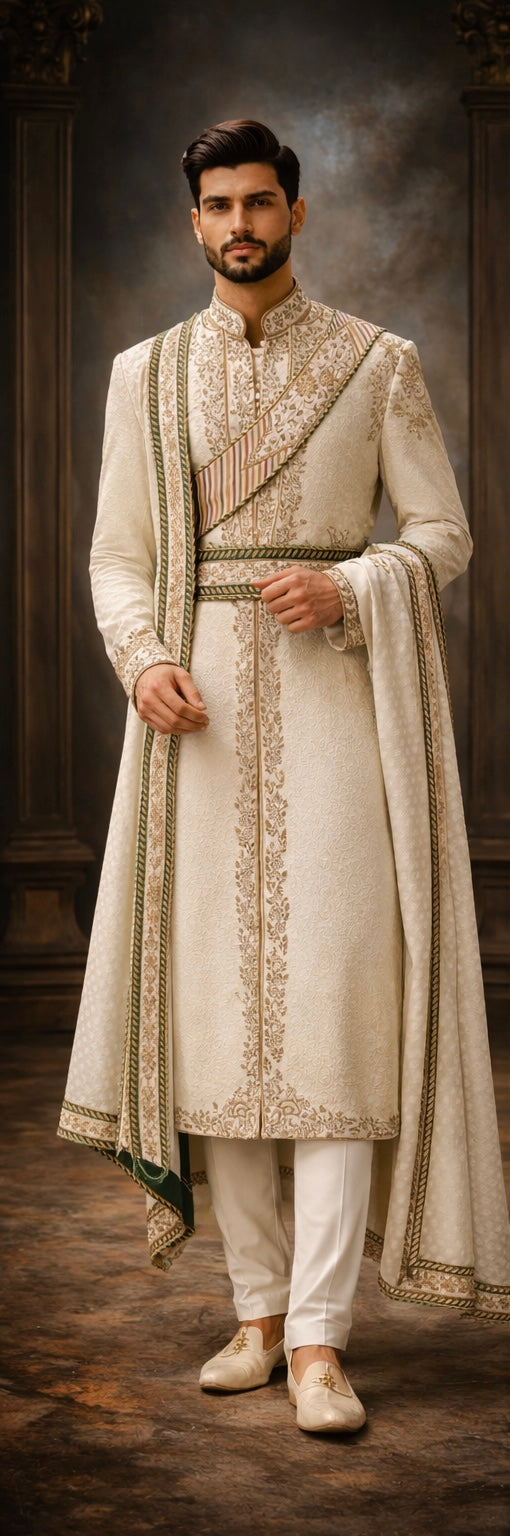Ivory Heritage Groom Sherwani