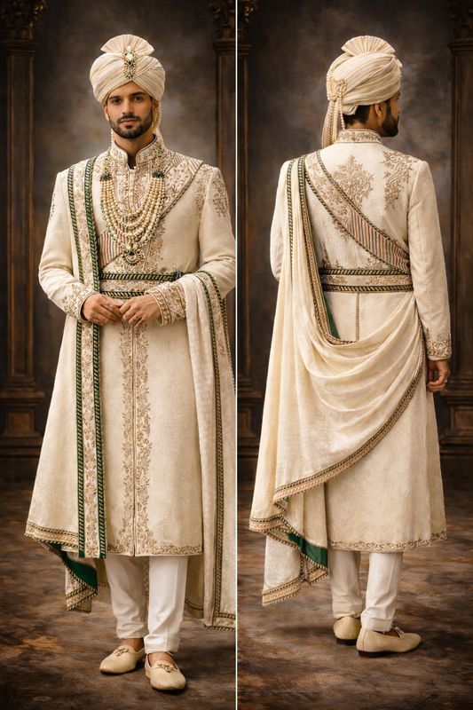 Ivory Heritage Groom Sherwani